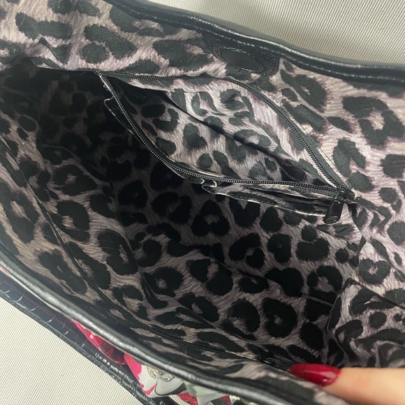 Rare BRIGHTON Floral Madison Rose Nylon Slouch Hobo Shoulder Bag - Picture 5 of 16